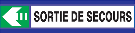 PANNEAU SORTIE DE SECOURS FLECHE A GAUCHE D-SIGN 180X45MM TALIAPLAST - 630410