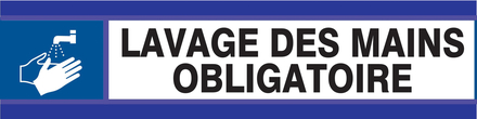PANNEAU OBLIGATION DE SE LAVER LES MAINS D-SIGN 180X45MM TALIAPLAST - 630501