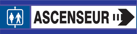 PANNEAU ASCENSEUR FLECHE A DROITE D-SIGN 180X45MM TALIAPLAST - 630603