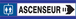 PANNEAU ASCENSEUR FLECHE A DROITE D-SIGN 180X45MM TALIAPLAST - 630603