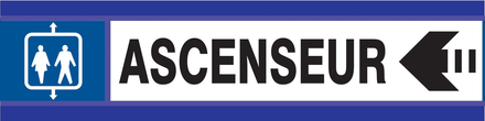 PANNEAU ASCENSEUR FLECHE A GAUCHE D-SIGN 180X45MM TALIAPLAST - 630604