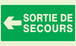SORTIE DE SECOURS FLECHE A GAUCHE LUMINESCENT 330x200mm TALIAPLAST - 631414