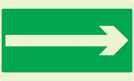 PANNEAU FLECHE (SECOURS) LUMINESCENT 330X200MM TALIAPLAST - 631419