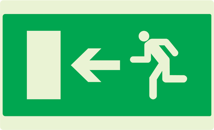 PANNEAU EVACUATION VERS SORTIE GAUCHE LUMINESCENT 330X200MM TALIAPLAST - 631424