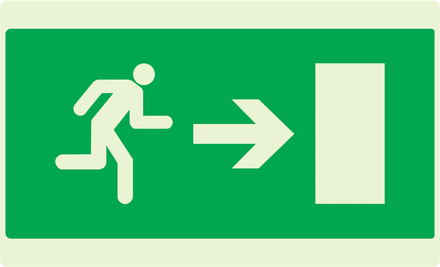 PANNEAU EVACUATION VERS SORTIE DROITE LUMINESCENT 330X200MM TALIAPLAST - 631425