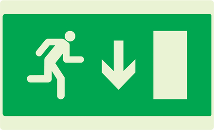 PANNEAU EVACUATION SORTIE BAS DROITE LUMINESCENT 330X200MM TALIAPLAST - 631426