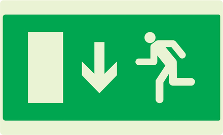 PANNEAU EVACUATION SORTIE BAS GAUCHE LUMINESCENT 330X200MM TALIAPLAST - 631427