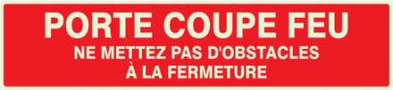 PANNEAU PORTE COUPE-FEU (+ TEXTE) LUMINESCENT 330X75MM TALIAPLAST - 635104