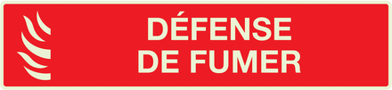PANNEAU DEFENSE DE FUMER (INCENDIE) LUMINESCENT 330X75MM TALIAPLAST - 635118
