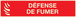 PANNEAU DEFENSE DE FUMER (INCENDIE) LUMINESCENT 330X75MM TALIAPLAST - 635118