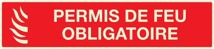 PANNEAU PERMIS DE FEU OBLIGATOIRE LUMINESCENT 330X75MM TALIAPLAST - 635119