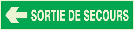 SORTIE DE SECOURS FLECHE A GAUCHE LUMINESCENT 330x75mm TALIAPLAST - 635414