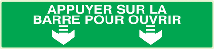 PANNEAU APPUYER SUR LA BARRE POUR OUVRIR LUMINESCENT 330X75MM TALIAPLAST - 635421
