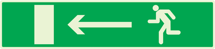 PANNEAU EVACUATION VERS SORTIE GAUCHE LUMINESCENT 330X75MM TALIAPLAST - 635424