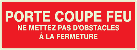 PANNEAU PORTE COUPE-FEU (+ TEXTE) LUMINESCENT 330X120MM TALIAPLAST - 636104