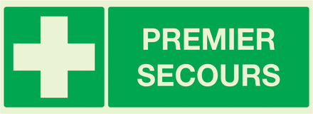 PANNEAU PREMIER SECOURS LUMINESCENT 330X120MM TALIAPLAST - 636406
