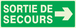 SORTIE DE SECOURS FLECHE A DROITE LUMINESCENT 330x120mm TALIAPLAST - 636415