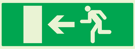 PANNEAU EVACUATION VERS SORTIE GAUCHE LUMINESCENT 330X120MM TALIAPLAST - 636424