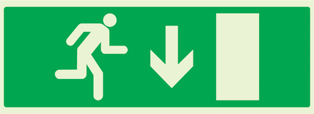 PANNEAU EVACUATION SORTIE BAS DROITE LUMINESCENT 330X120MM TALIAPLAST - 636426