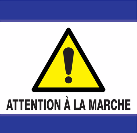 PANNEAU ATTENTION A LA MARCHE D-SIGN 100X100MM TALIAPLAST - 637301