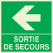 SORTIE DE SECOURS FLECHE A GAUCHE LUMINESCENT 200x200mm TALIAPLAST - 638414
