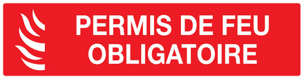 PANNEAU PERMIS DE FEU OBLIGATOIRE 200X52MM TALIAPLAST - 720119