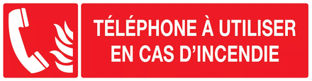 PANNEAU TELEPHONE A UTILISER EN CAS D'INCENDIE 200X52MM TALIAPLAST - 720126