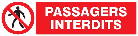 Panneau adhésif PASSAGERS INTERDITS 200X52MM TALIAPLAST - 720202