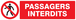 Panneau adhésif PASSAGERS INTERDITS 200X52MM TALIAPLAST - 720202