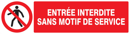 PANNEAU ENTREE INTERDITE SANS MOTIF DE SERVICE 200X52MM TALIAPLAST - 720206