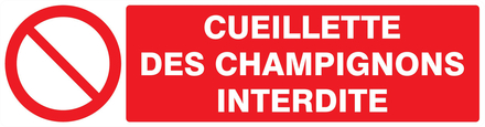 PANNEAU CUEILLETTE DES CHAMPIGNONS INTERDITE 200X52MM TALIAPLAST - 720221