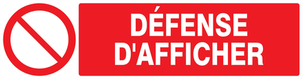 PANNEAU DEFENSE D'AFFICHER 200X52MM TALIAPLAST - 720222