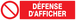 PANNEAU DEFENSE D'AFFICHER 200X52MM TALIAPLAST - 720222