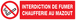 Panneau adhésif INTERDICTION DE FUMER CHAUFFERIE AU MAZOUT 200X52MM TALIAPLAST - 720223