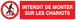 PANNEAU INTERDIT DE MONTER SUR LES CHARIOTS 200X52MM TALIAPLAST - 720230
