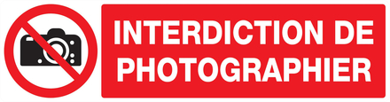 PANNEAU INTERDICTION DE PHOTOGRAPHIER 200X52MM TALIAPLAST - 720231