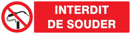 Panneau adhésif INTERDIT DE SOUDER 200X52MM TALIAPLAST - 720232