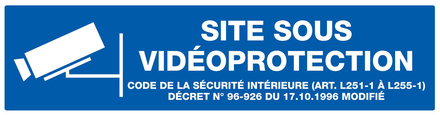 Panneau adhésif SITE SOUS VIDEOPROTECTION 200X52MM TALIAPLAST - 720237