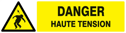 Panneau adhésif DANGER HAUTE TENSION 200X52MM TALIAPLAST - 720302