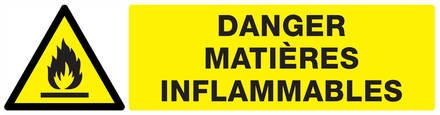 Panneau adhésif DANGER, MATIERES INFLAMMABLES 200X52MM TALIAPLAST - 720303