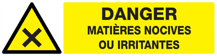 Panneau adhésif DANGER MATIERES NOCIVES OU IRRITANTES 200X52MM TALIAPLAST - 720306