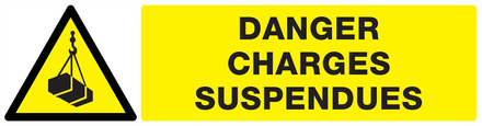 PANNEAU DANGER, CHARGES SUSPENDUES 200X52MM TALIAPLAST - 720307