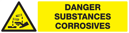 PANNEAU DANGER, SUBSTANCES CORROSIVES 200X52MM TALIAPLAST - 720309