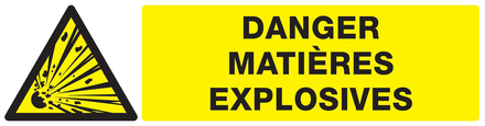 PANNEAU DANGER, MATIERES EXPLOSIVES 200X52MM TALIAPLAST - 720312