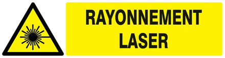 PANNEAU DANGER, RAYONNEMENT LASER 200X52MM TALIAPLAST - 720316