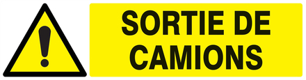 PANNEAU DANGER SORTIE DE CAMIONS 200X52MM TALIAPLAST - 720319