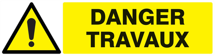 Panneau adhésif DANGER TRAVAUX 200X52MM TALIAPLAST - 720322