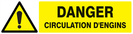 PANNEAU DANGER CIRCULATION D'ENGINS 200X52MM TALIAPLAST - 720324