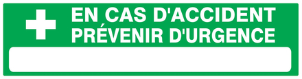 PANNEAU EN CAS D'ACCIDENT PREVENIR D'URGENCE 200X52MM TALIAPLAST - 720412