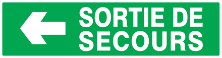 PANNEAU SORTIE DE SECOURS FLECHE A GAUCHE 200X52MM TALIAPLAST - 720414